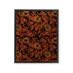 Tie Dye Moon and Star Print in Orange Framed Canvas Print Gallery Image 8