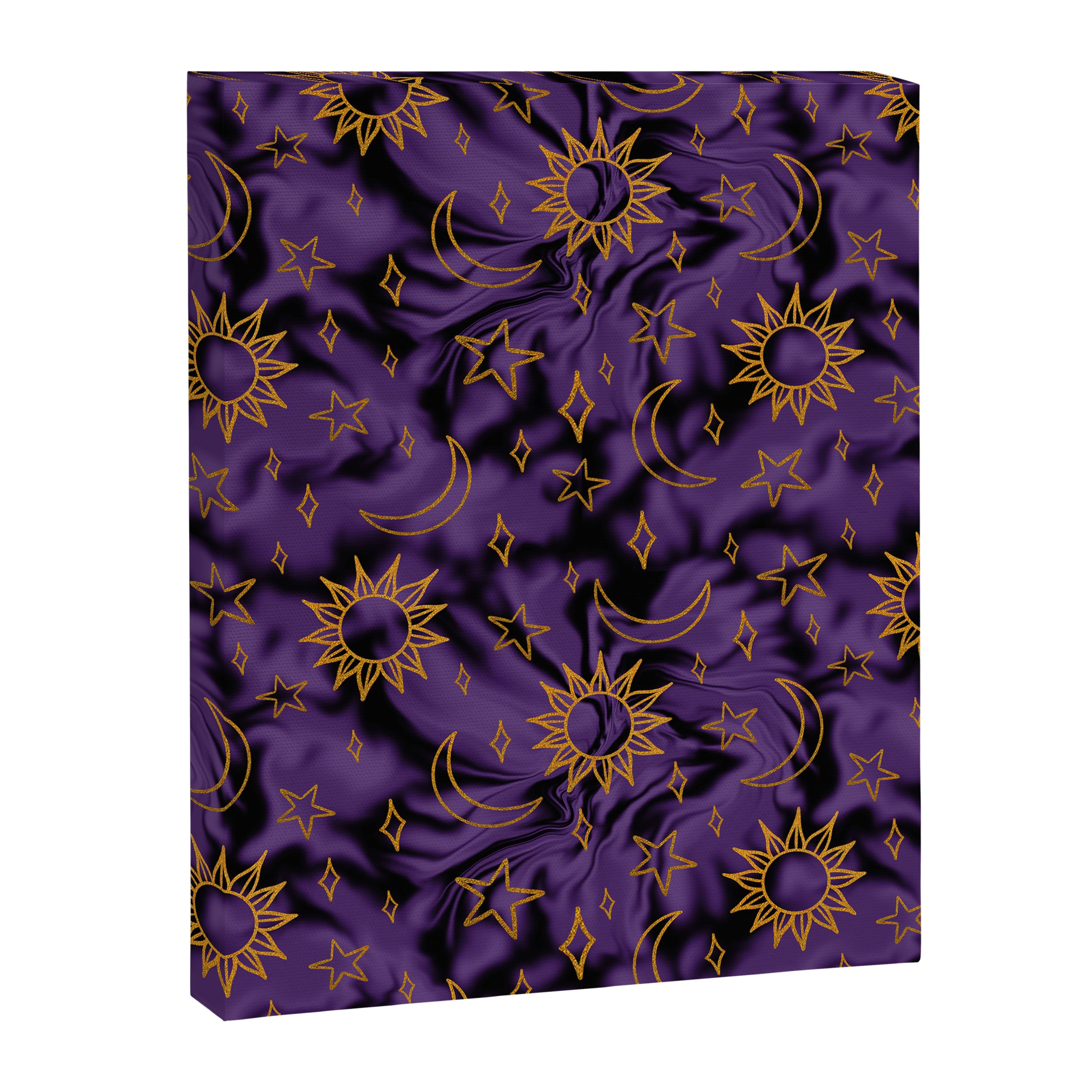 Tie Dye Moon and Stars Print in Purple Canvas Print Gallery Image 8