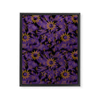 Tie Dye Moon and Stars Print in Purple Framed Canvas Print Gallery Image 8