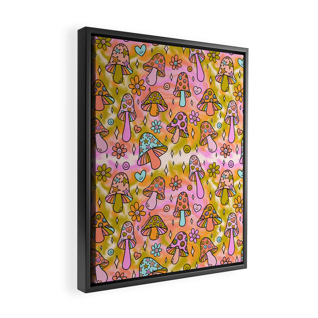 Tie Dye Mushroom Print Framed Canvas Print Gallery Image 2