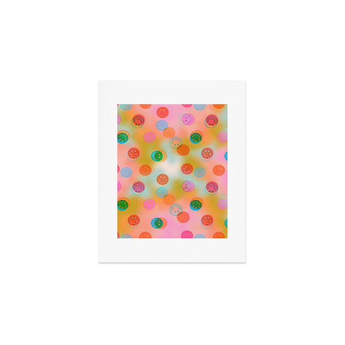 Tie Dye Smiley Face Stamp Print Art Print Gallery Image 1