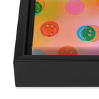Tie Dye Smiley Face Stamp Print Framed Canvas Print Gallery Image 3