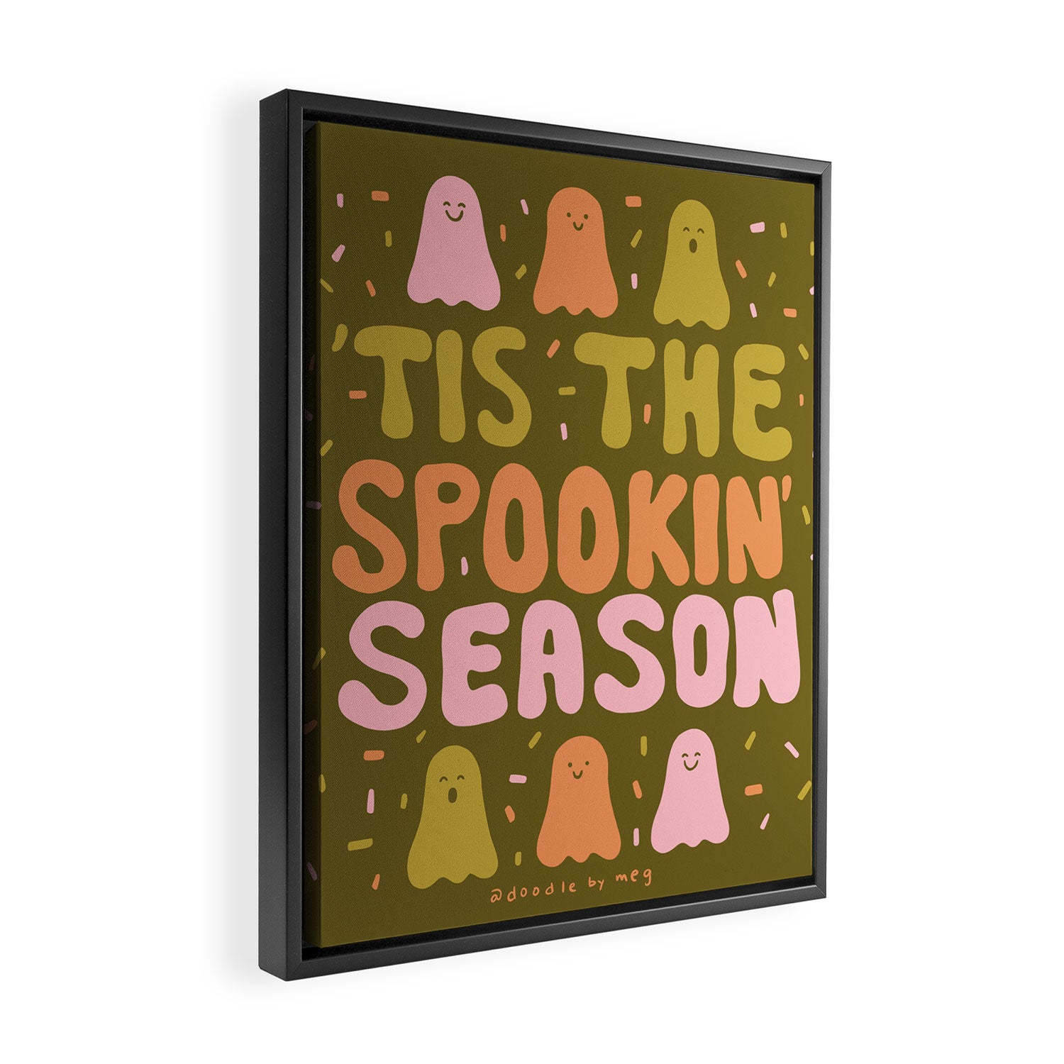 'Tis the Spookin Season in Green Framed Canvas Print Gallery Image 2