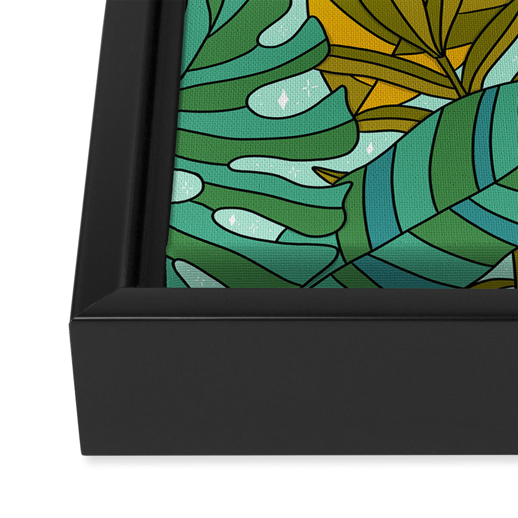 Tropical Leaves Print Framed Canvas Print Gallery Image 3