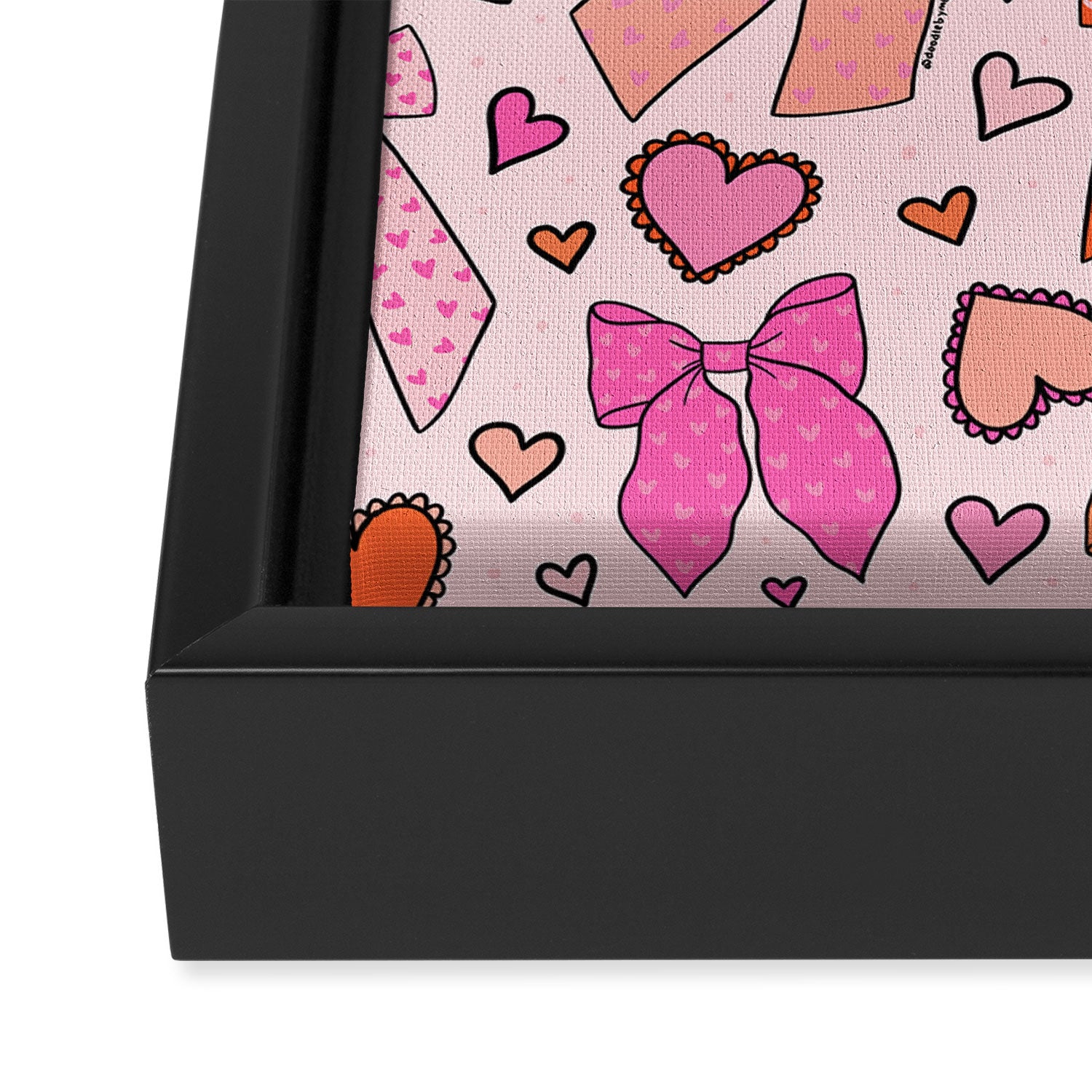 Valentine Bow Print Framed Canvas Print Gallery Image 3