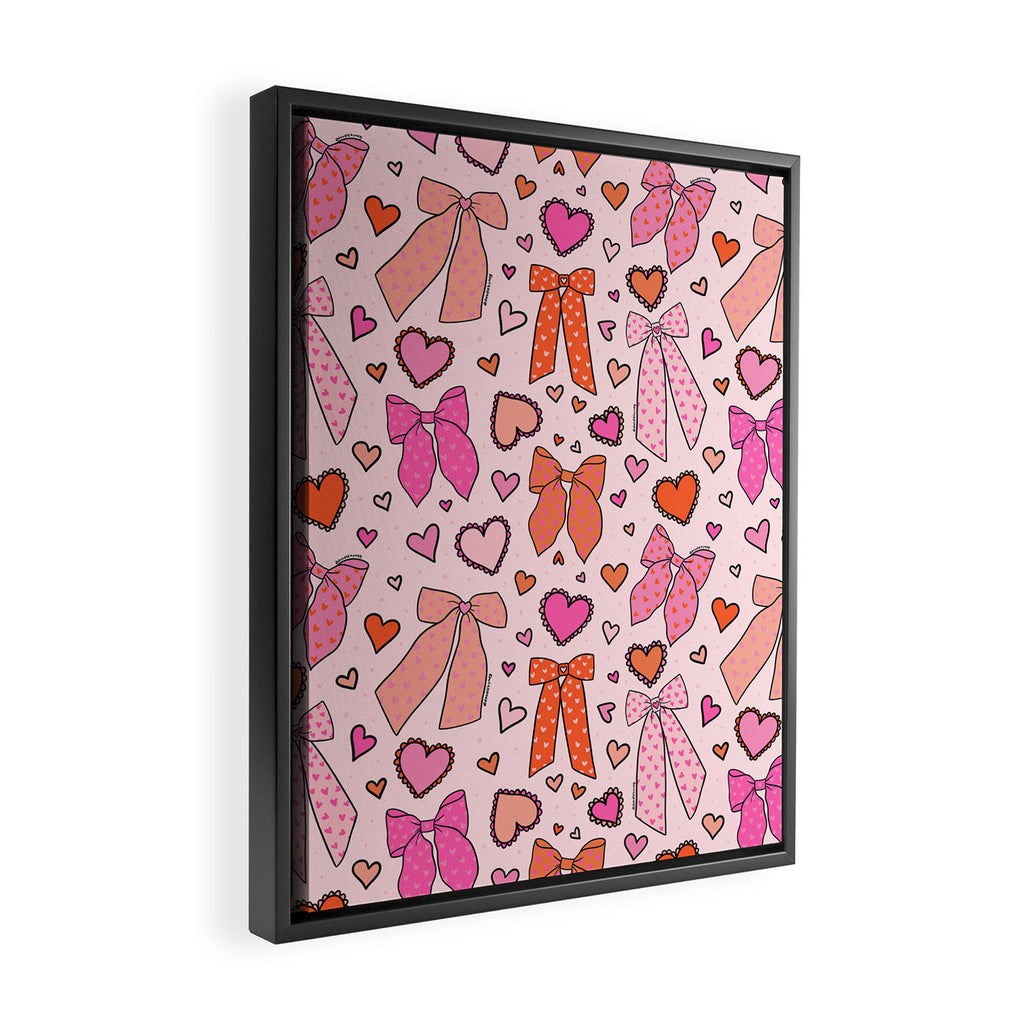 Valentine Bow Print Framed Canvas Print Gallery Image 2