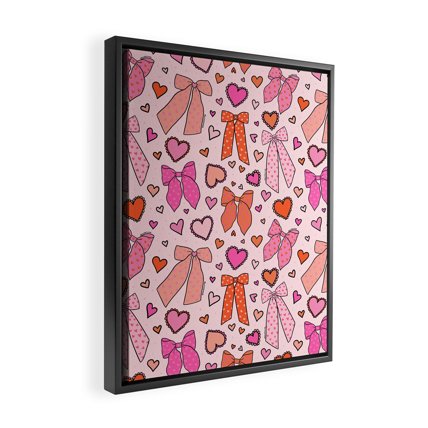 Valentine Bow Print Framed Canvas Print Gallery Image 2