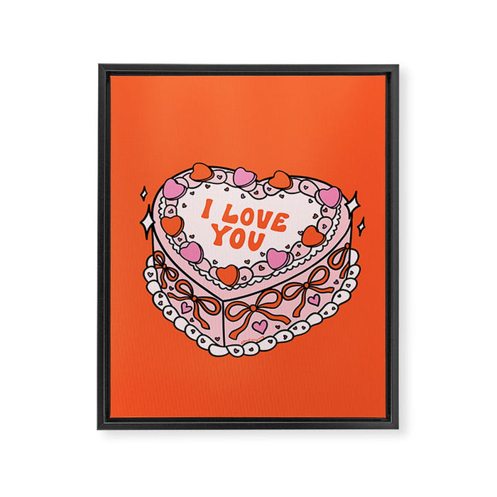Valentine Cake Framed Canvas Print Gallery Image 1