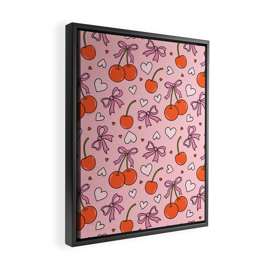 Valentine Cherry Print Framed Canvas Print Gallery Image 2