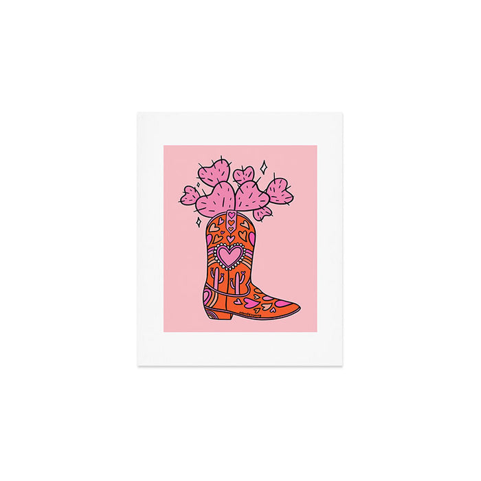 Valentine Cowboy Boot Art Print Gallery Image 1