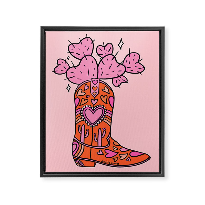 Valentine Cowboy Boot Framed Canvas Print Gallery Image 8