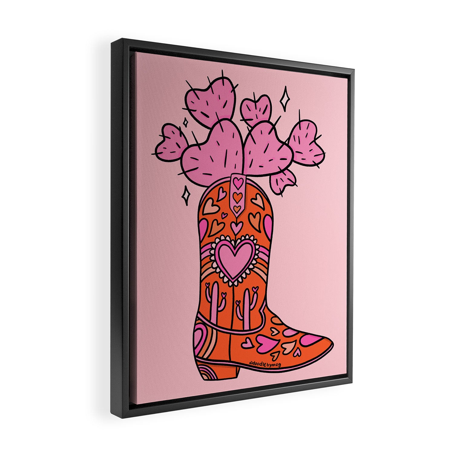Valentine Cowboy Boot Framed Canvas Print Gallery Image 2
