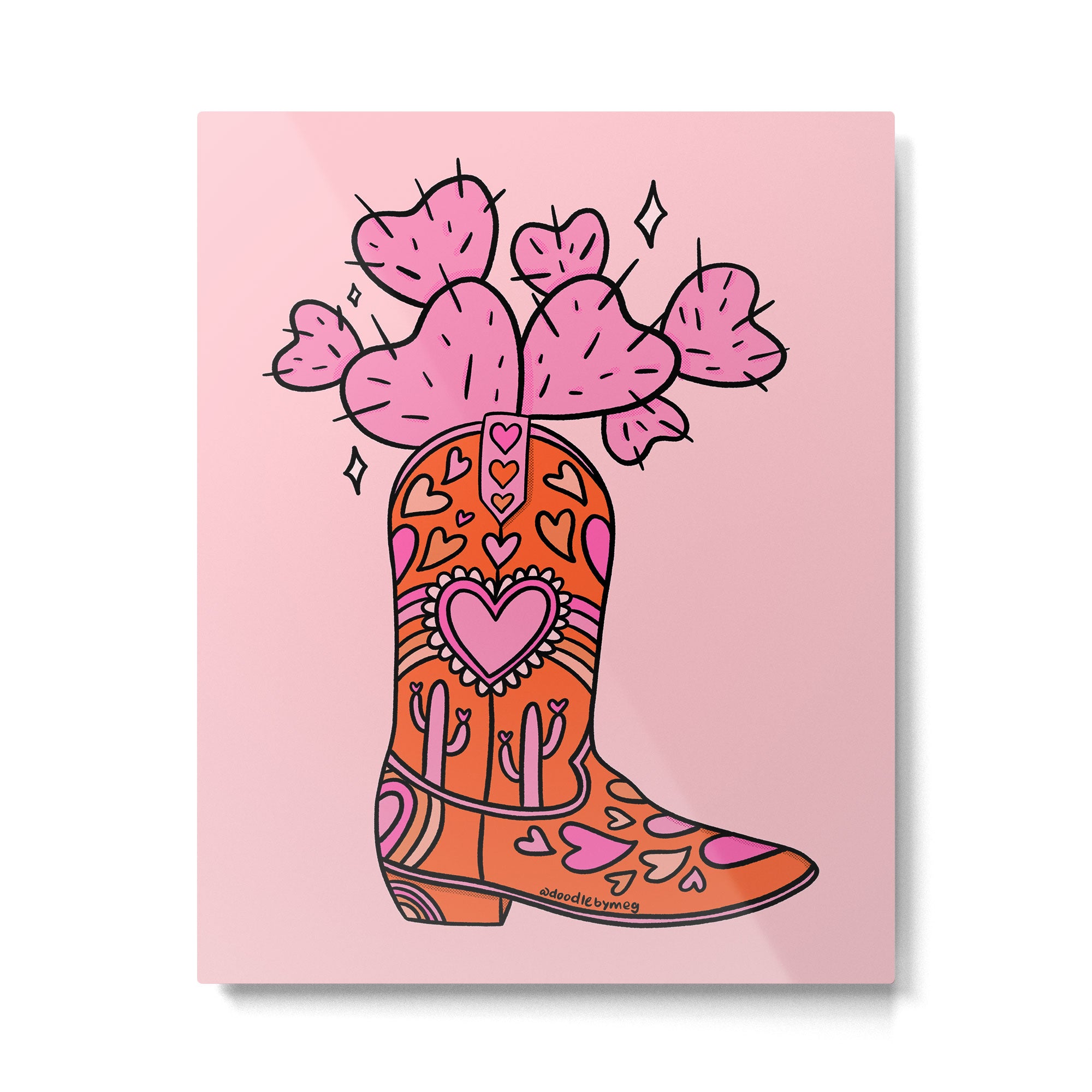 Valentine Cowboy Boot Metal Print Gallery Image 6