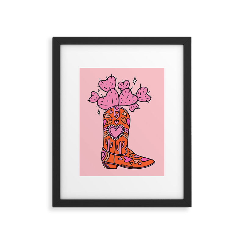 Valentine Cowboy Boot Framed Art Print Gallery Image 6