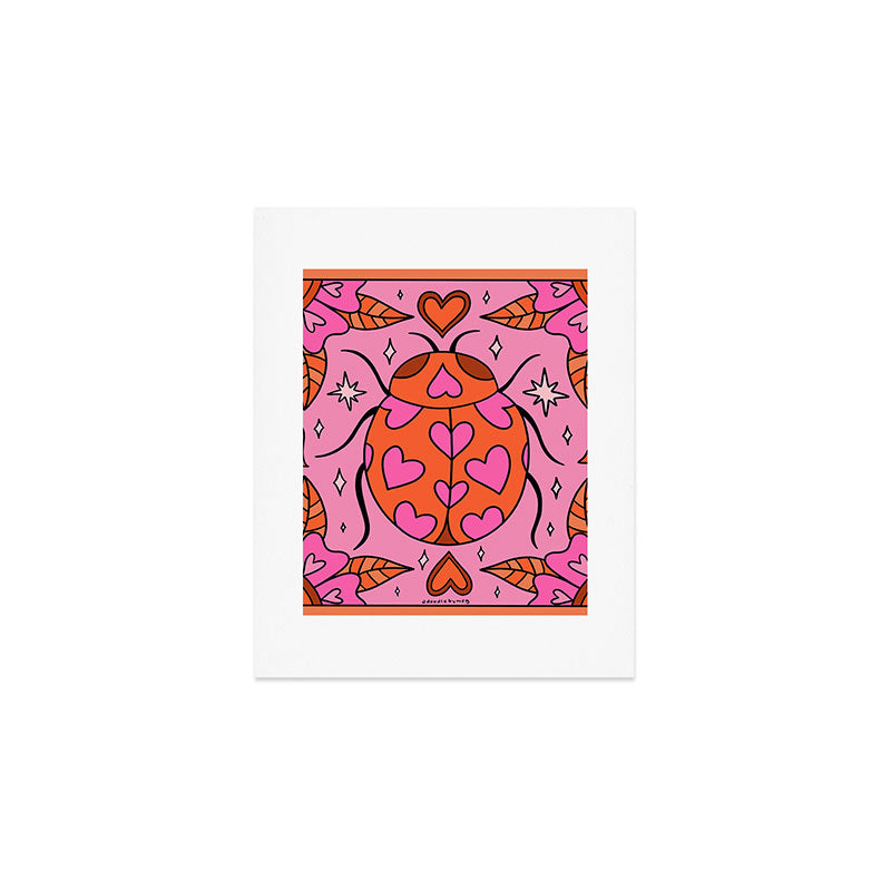 Valentine Lady Bug Art Print Gallery Image 1