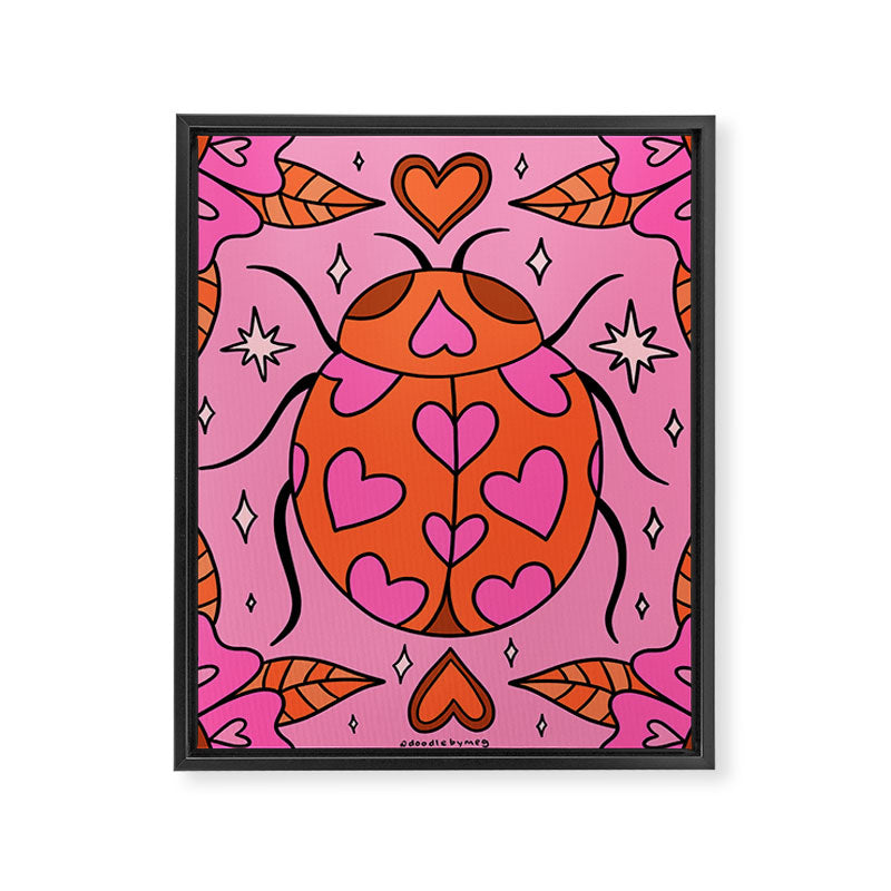 Valentine Lady Bug Framed Canvas Print Gallery Image 8