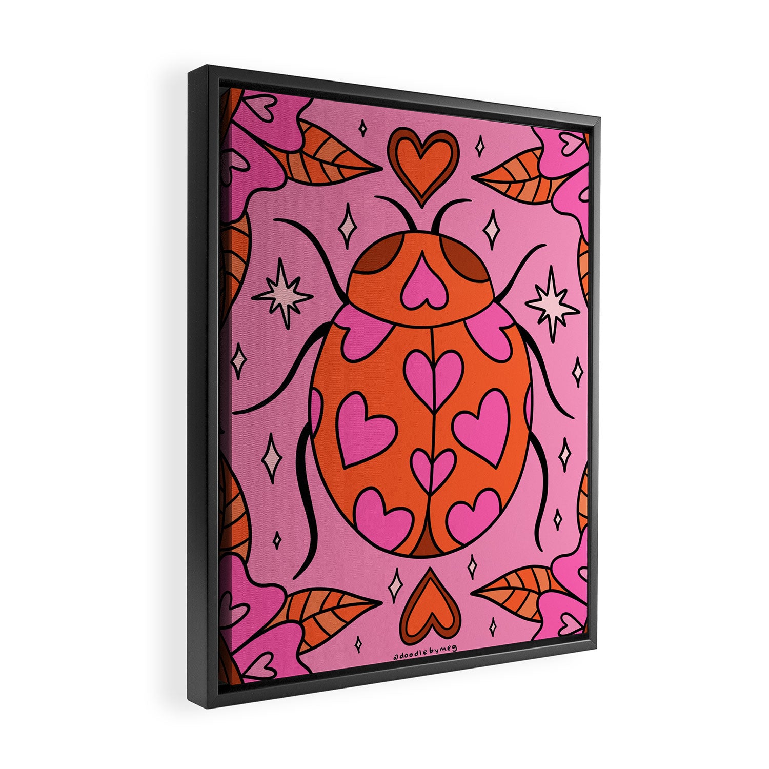 Valentine Lady Bug Framed Canvas Print Gallery Image 2