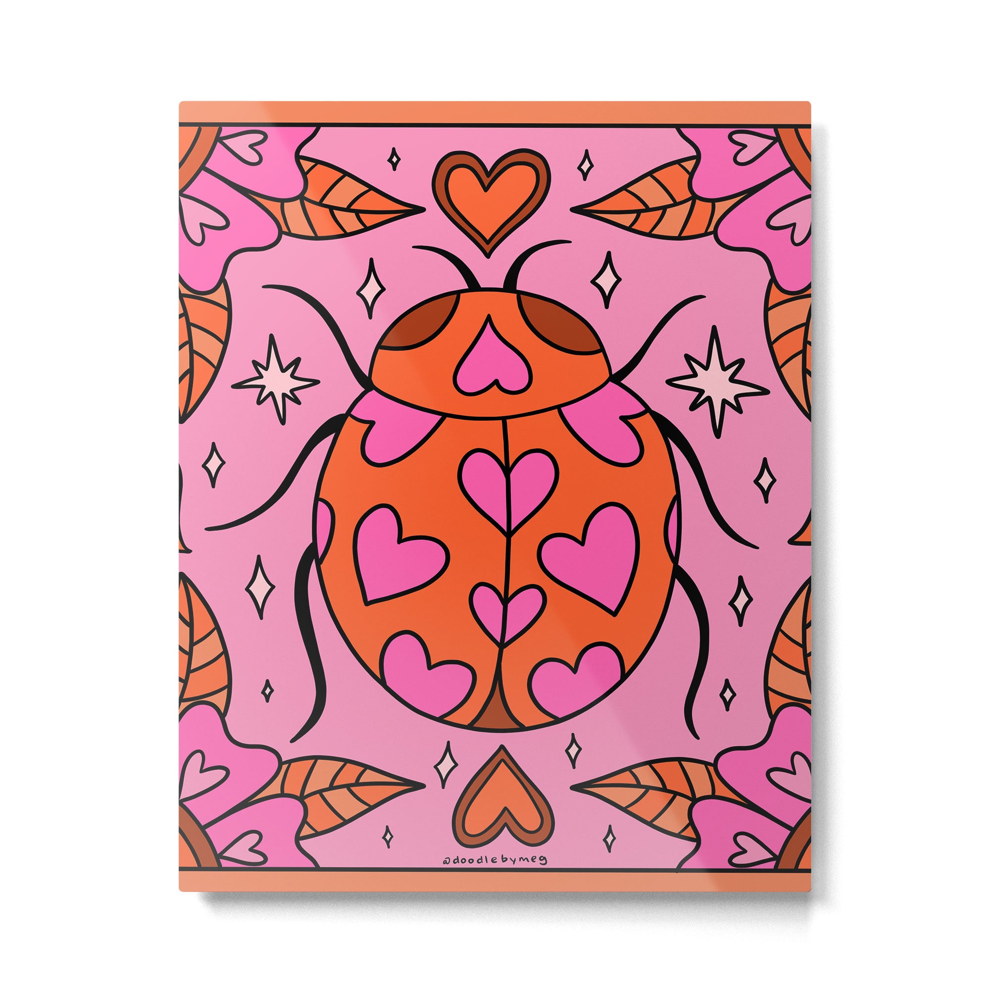 Valentine Lady Bug Metal Print Gallery Image 6