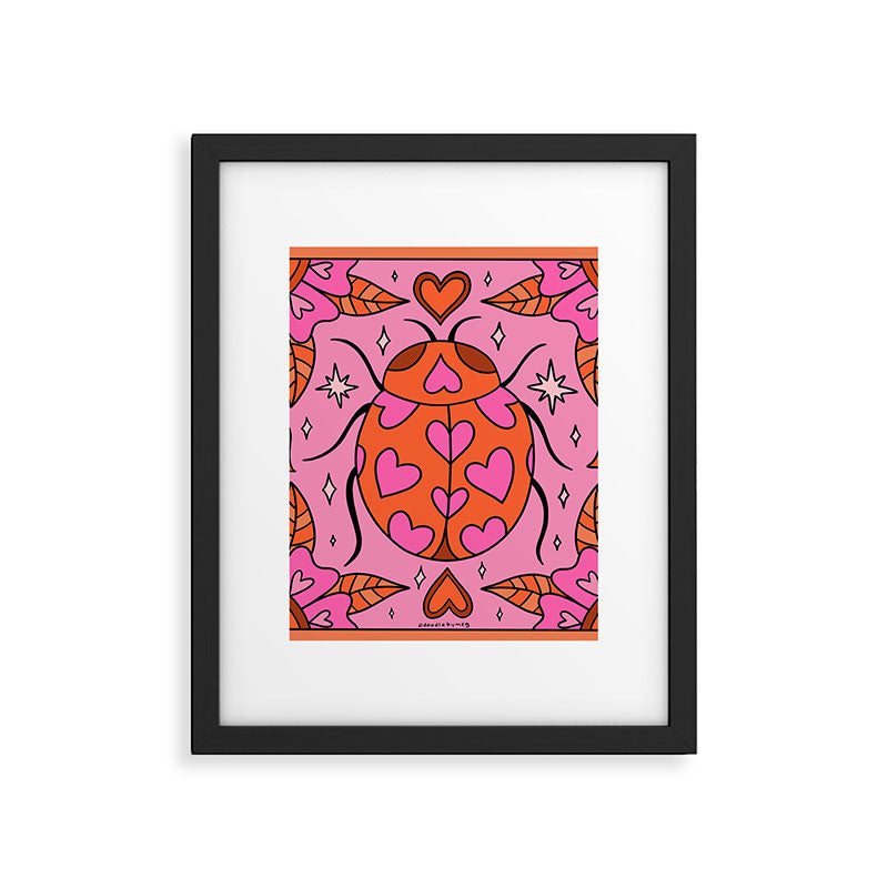 Valentine Lady Bug Framed Art Print Gallery Image 6