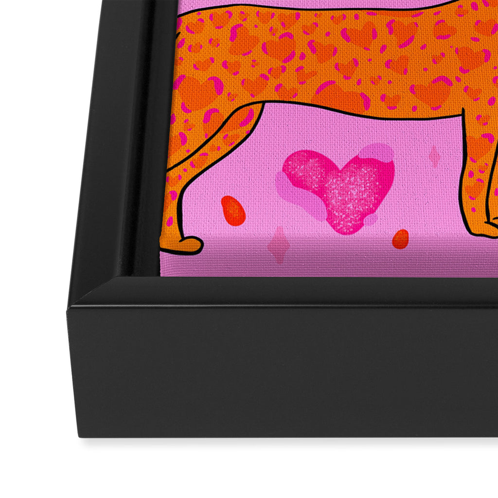 Valentine Leopard Print Framed Canvas Print Gallery Image 3