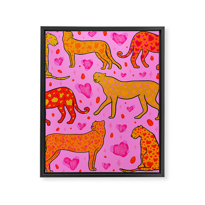 Valentine Leopard Print Framed Canvas Print Gallery Image 1