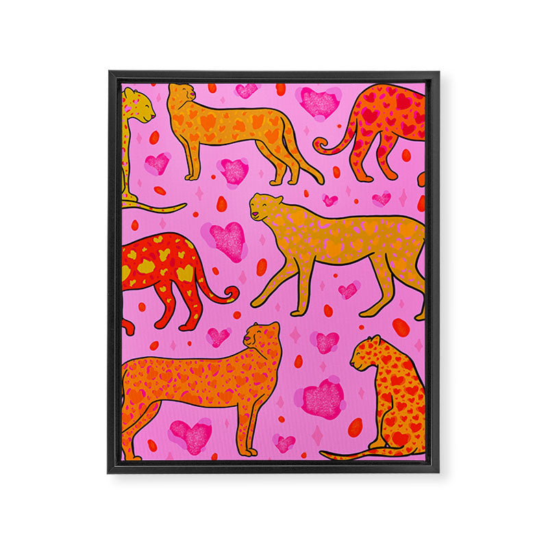 Valentine Leopard Print Framed Canvas Print Gallery Image 8