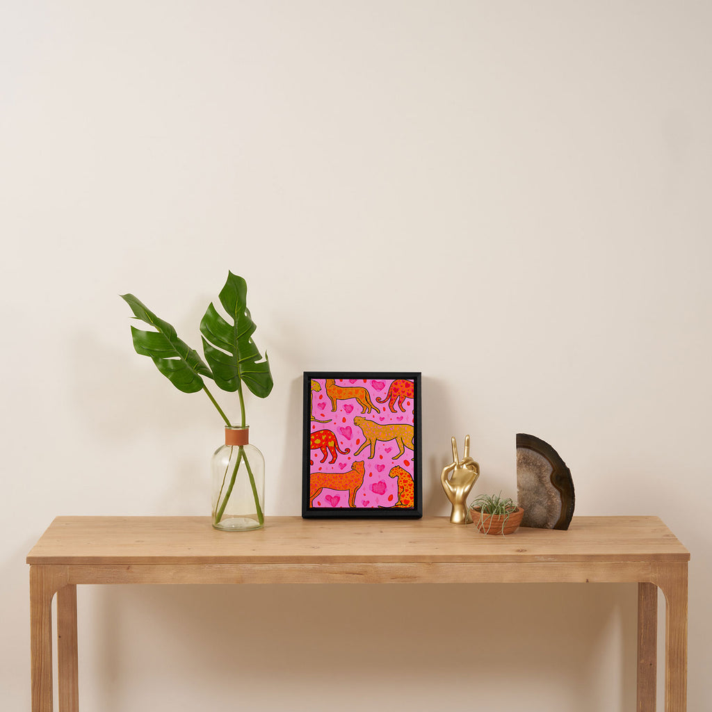 Valentine Leopard Print Framed Canvas Print Gallery Image 4