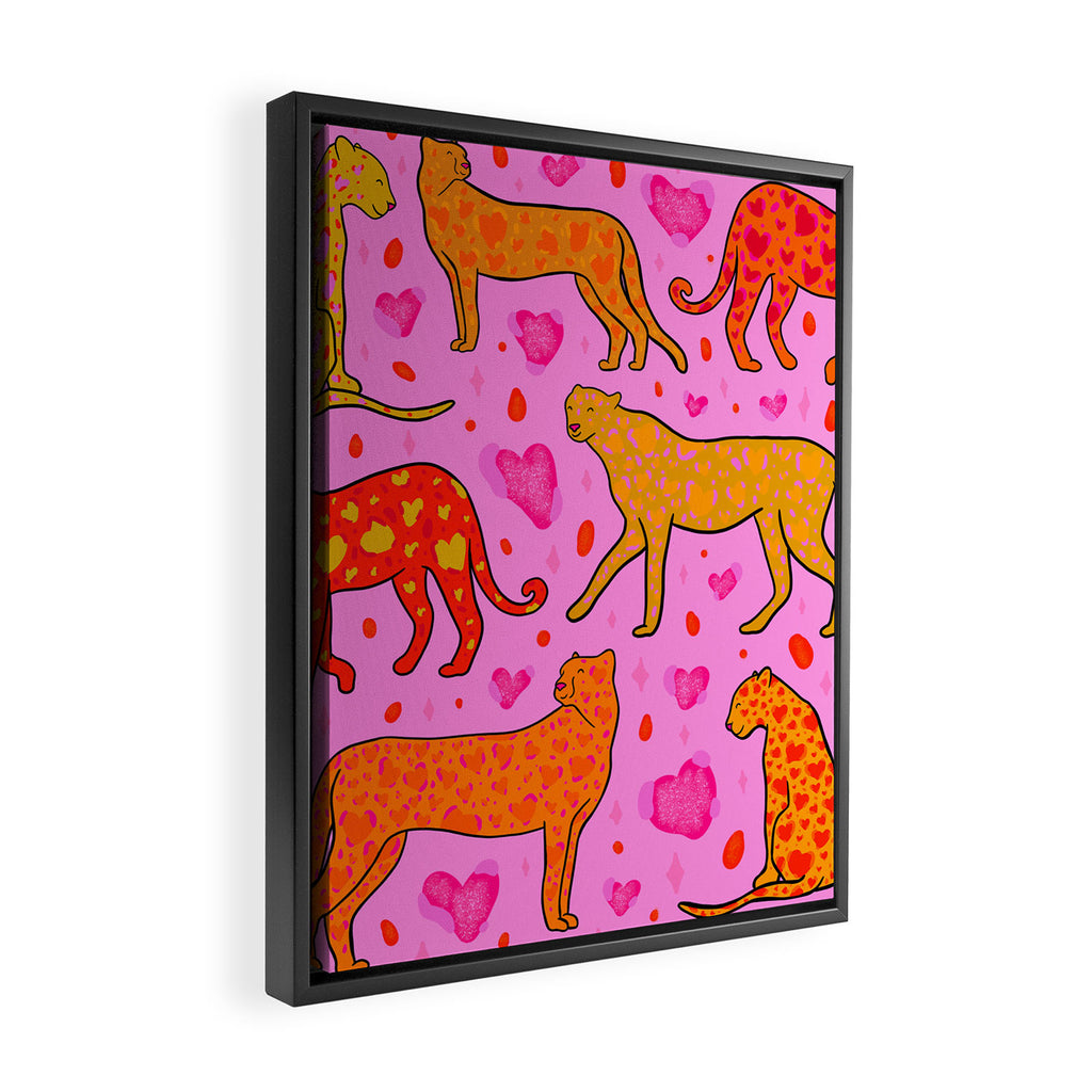Valentine Leopard Print Framed Canvas Print Gallery Image 2