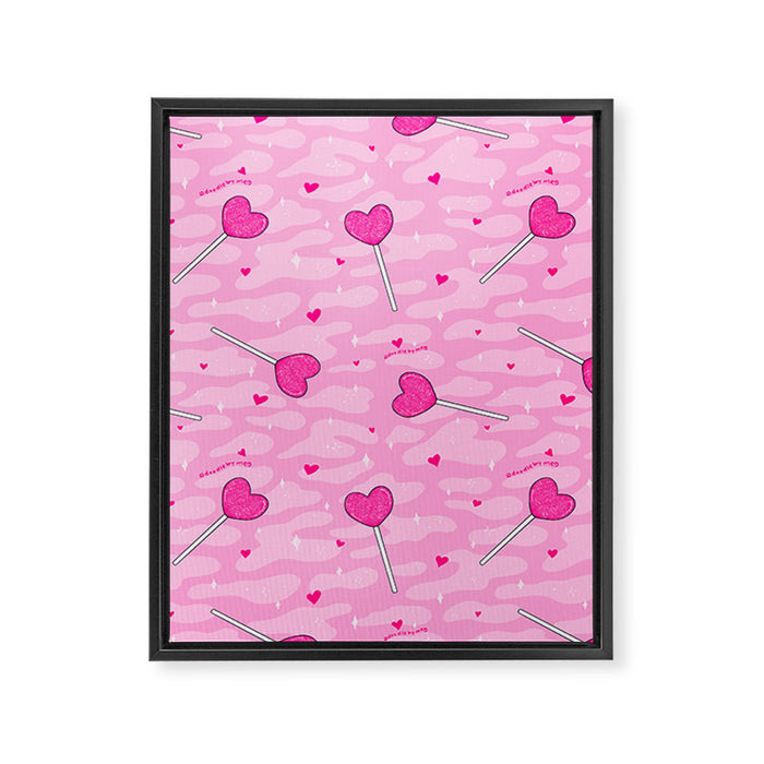 Valentine Lollipop Print Framed Canvas Print Gallery Image 1