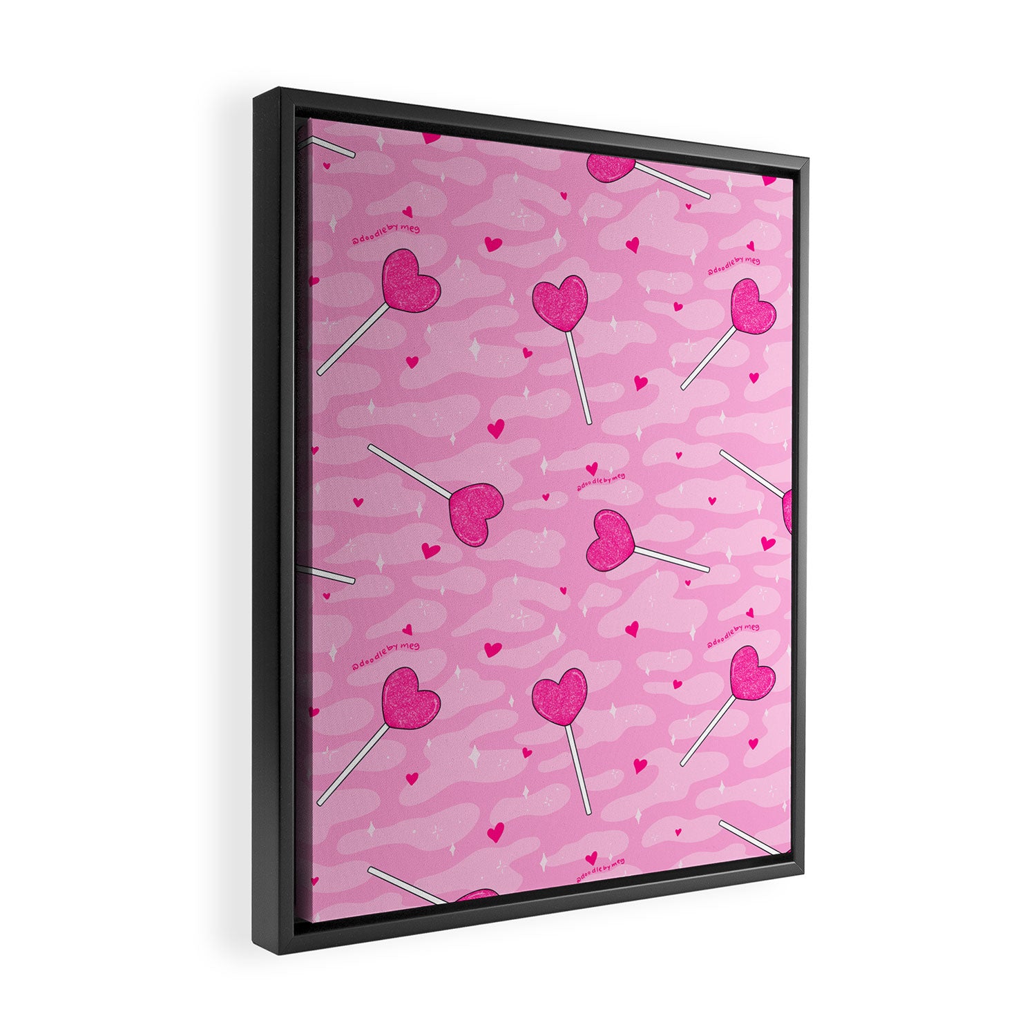 Valentine Lollipop Print Framed Canvas Print Gallery Image 2