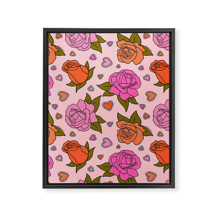 Valentine Roses Framed Canvas Print Gallery Image 1