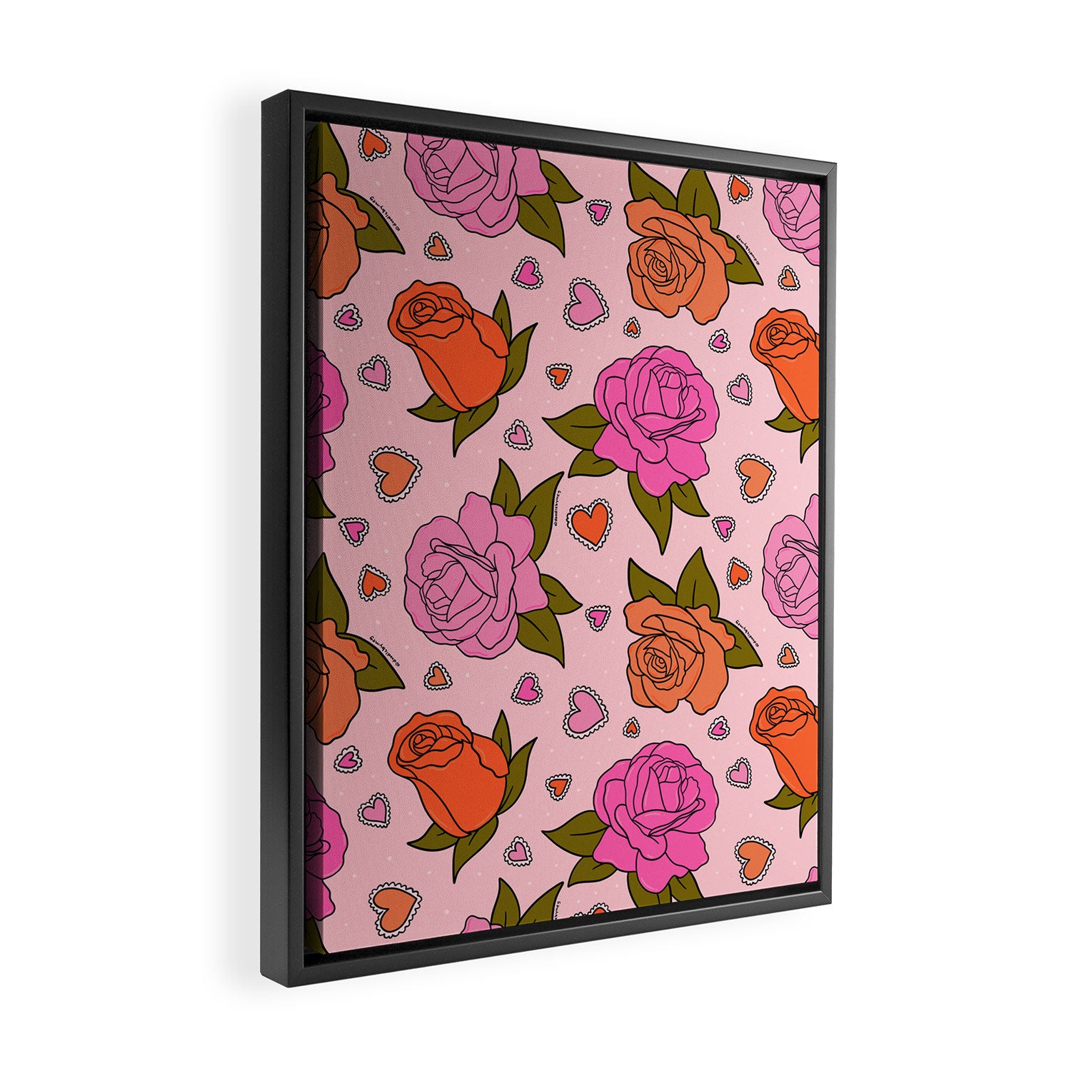 Valentine Roses Framed Canvas Print Gallery Image 2
