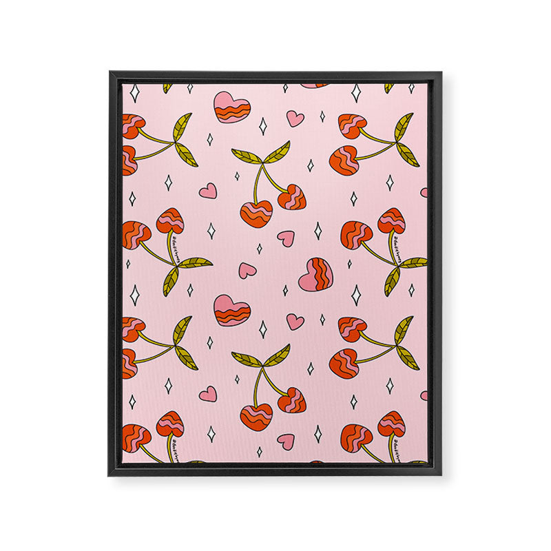Vintage Cherry Print Framed Canvas Print Gallery Image 8
