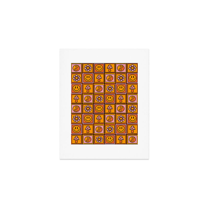 Vintage Granny Square Print Art Print Gallery Image 1