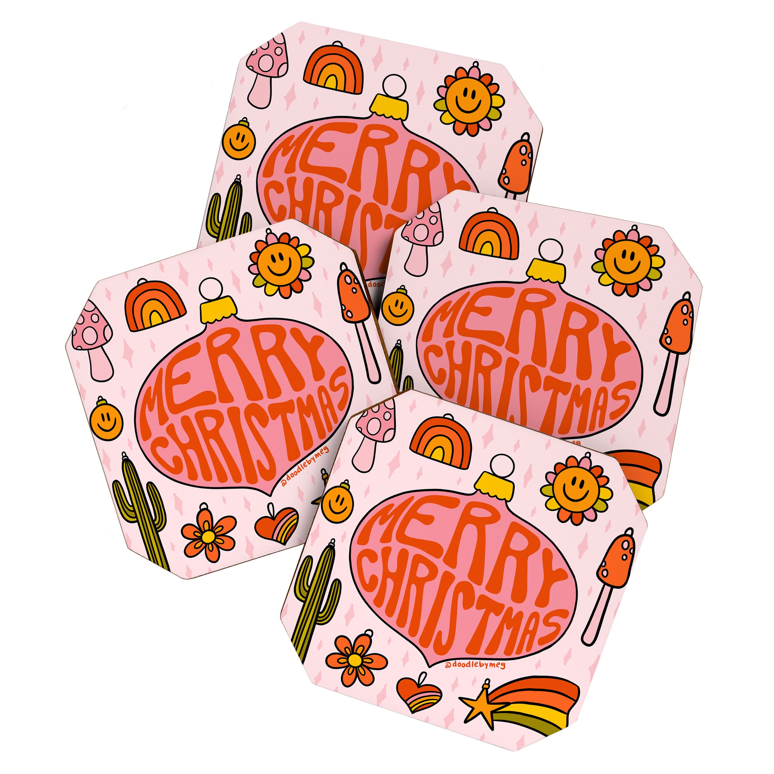 Vintage Merry Christmas Coaster Gallery Image 1
