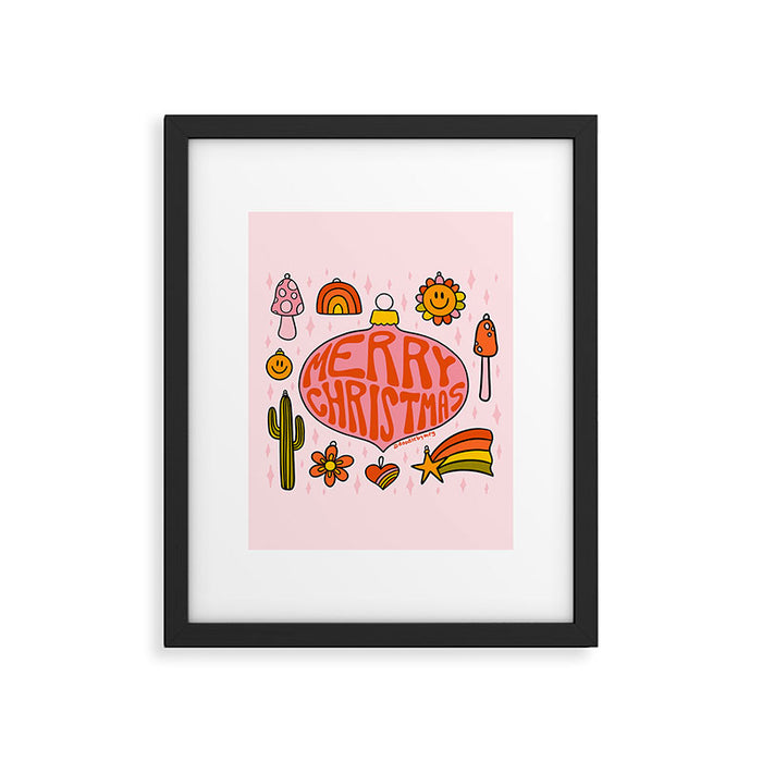 Vintage Merry Christmas Framed Art Print Gallery Image 1