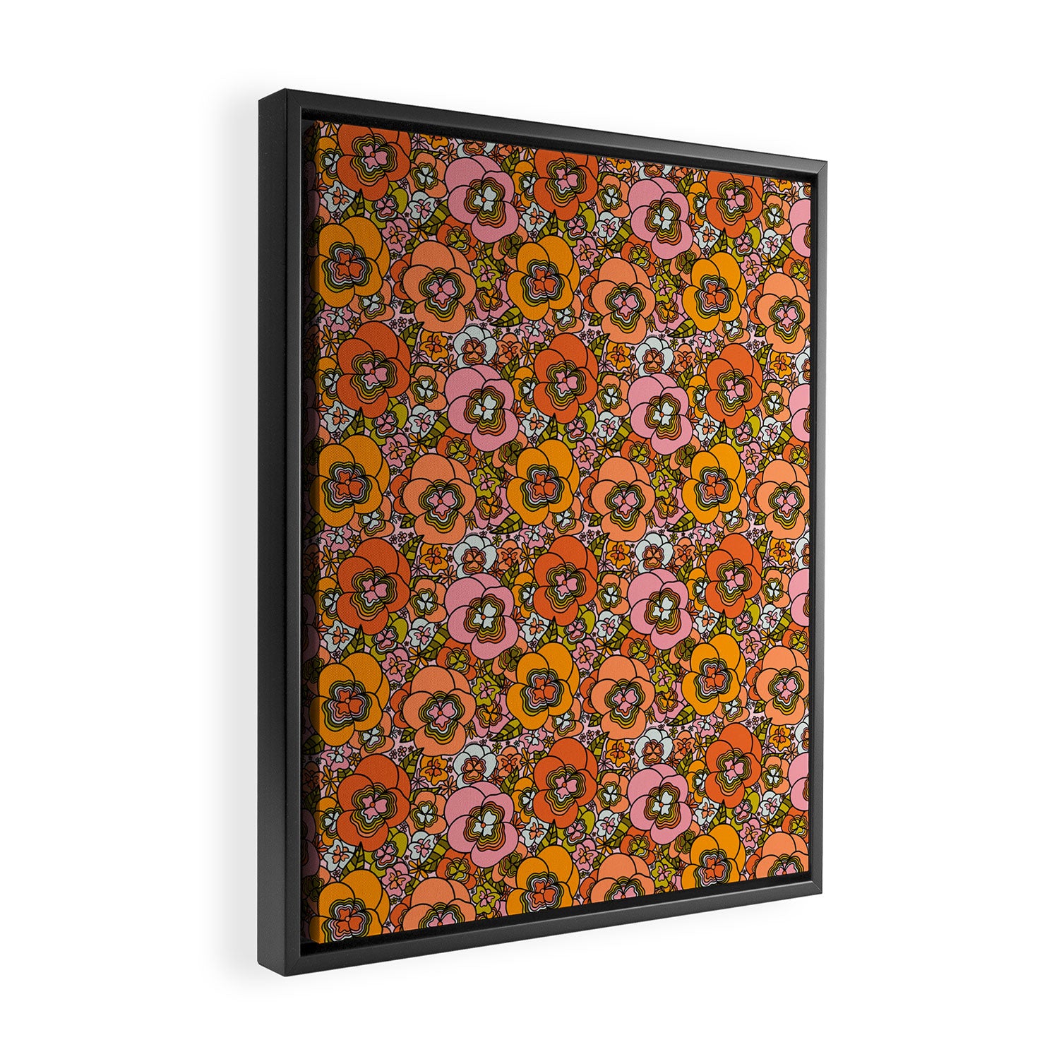 Vintage Pansy Print Framed Canvas Print Gallery Image 2