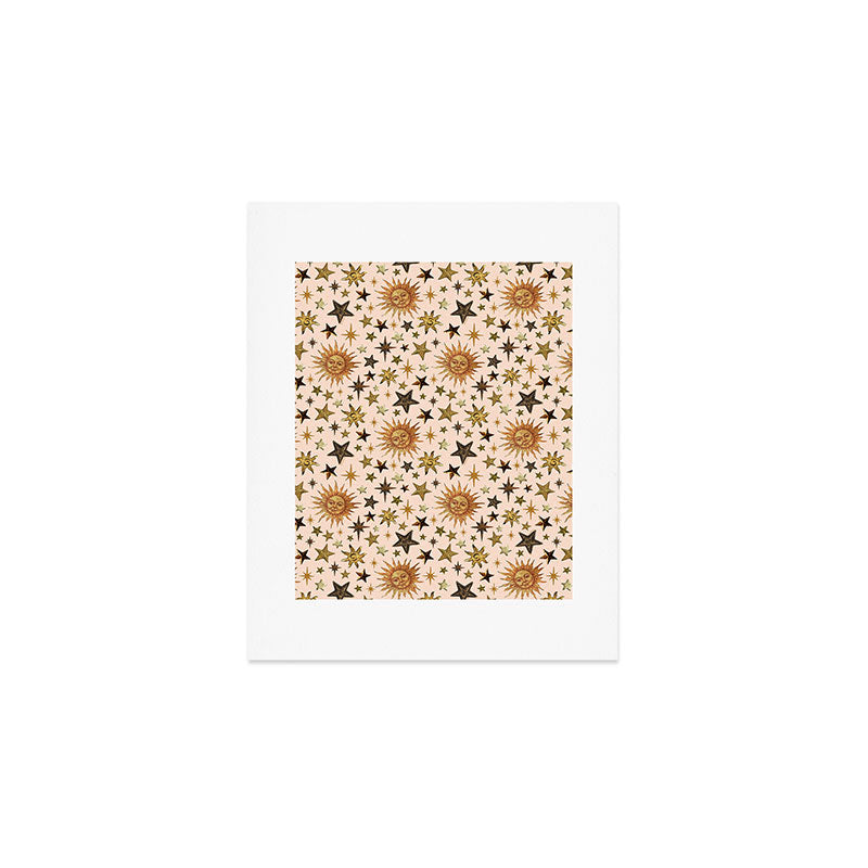 Vintage Star Collage Print in Cream Art Print Gallery Image 1