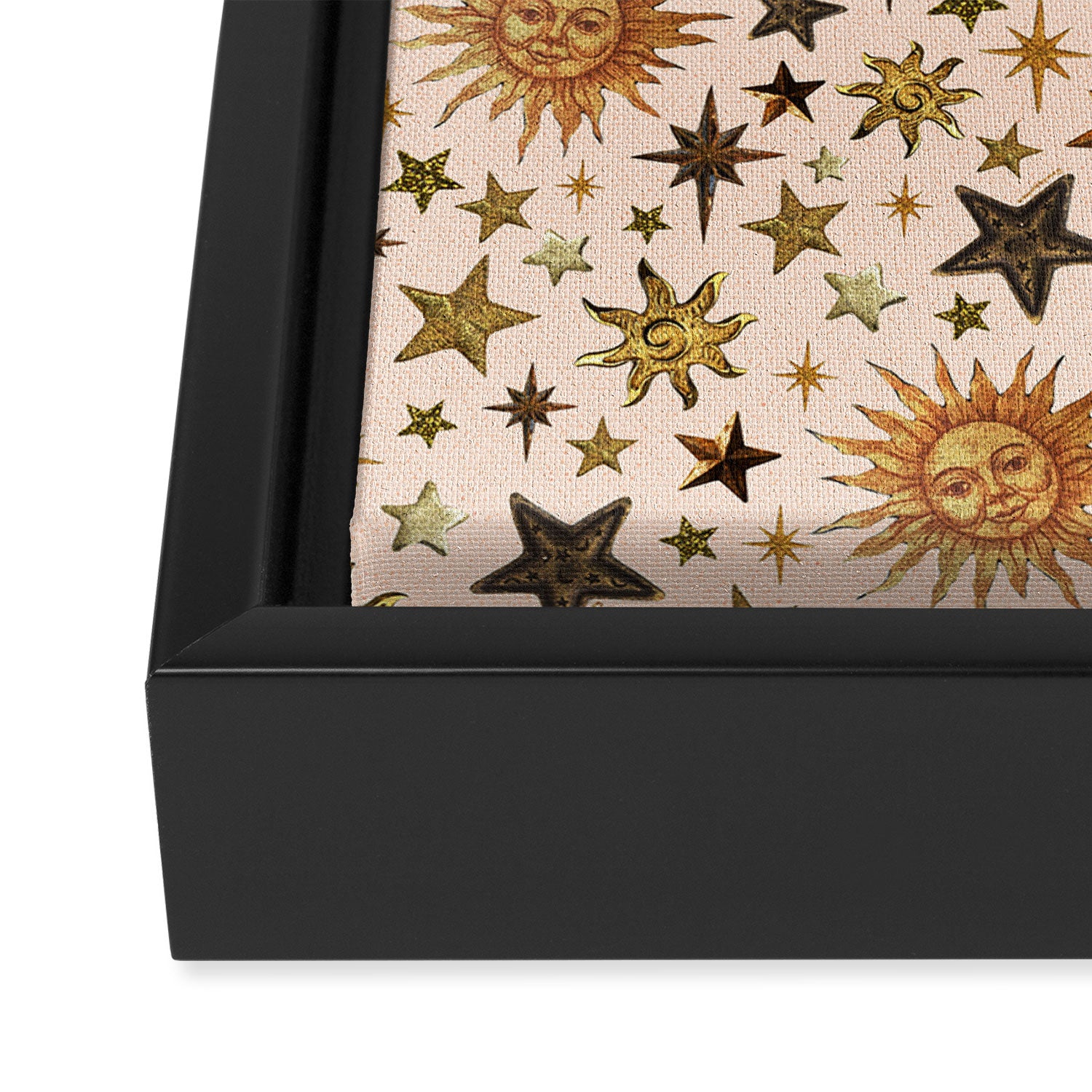 Vintage Star Collage Print in Cream Framed Canvas Print Gallery Image 3