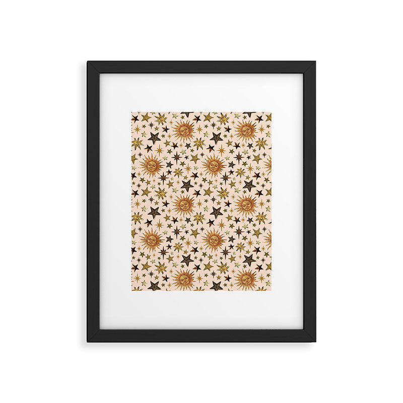 Vintage Star Collage Print in Cream Framed Art Print Gallery Image 6