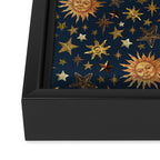 Vintage Star Collage Print in Navy Framed Canvas Print Gallery Image 3