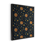 Vintage Star Collage Print in Navy Framed Canvas Print Gallery Image 2