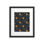 Vintage Star Collage Print in Navy Framed Art Print Gallery Image 6