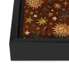 Vintage Star Collage Print in Rust Framed Canvas Print Gallery Image 3