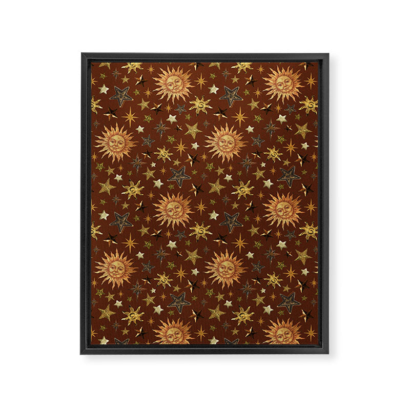 Vintage Star Collage Print in Rust Framed Canvas Print Gallery Image 8