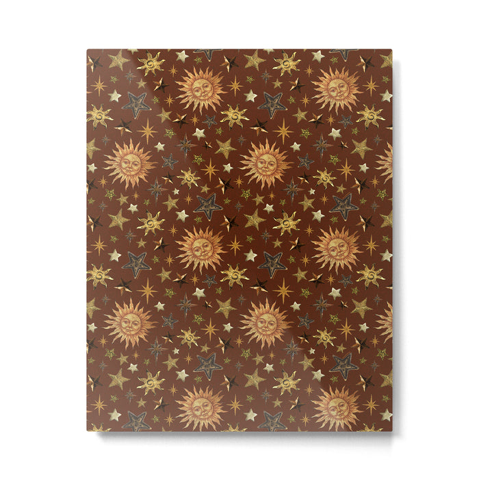 Vintage Star Collage Print in Rust Metal Print Gallery Image 1