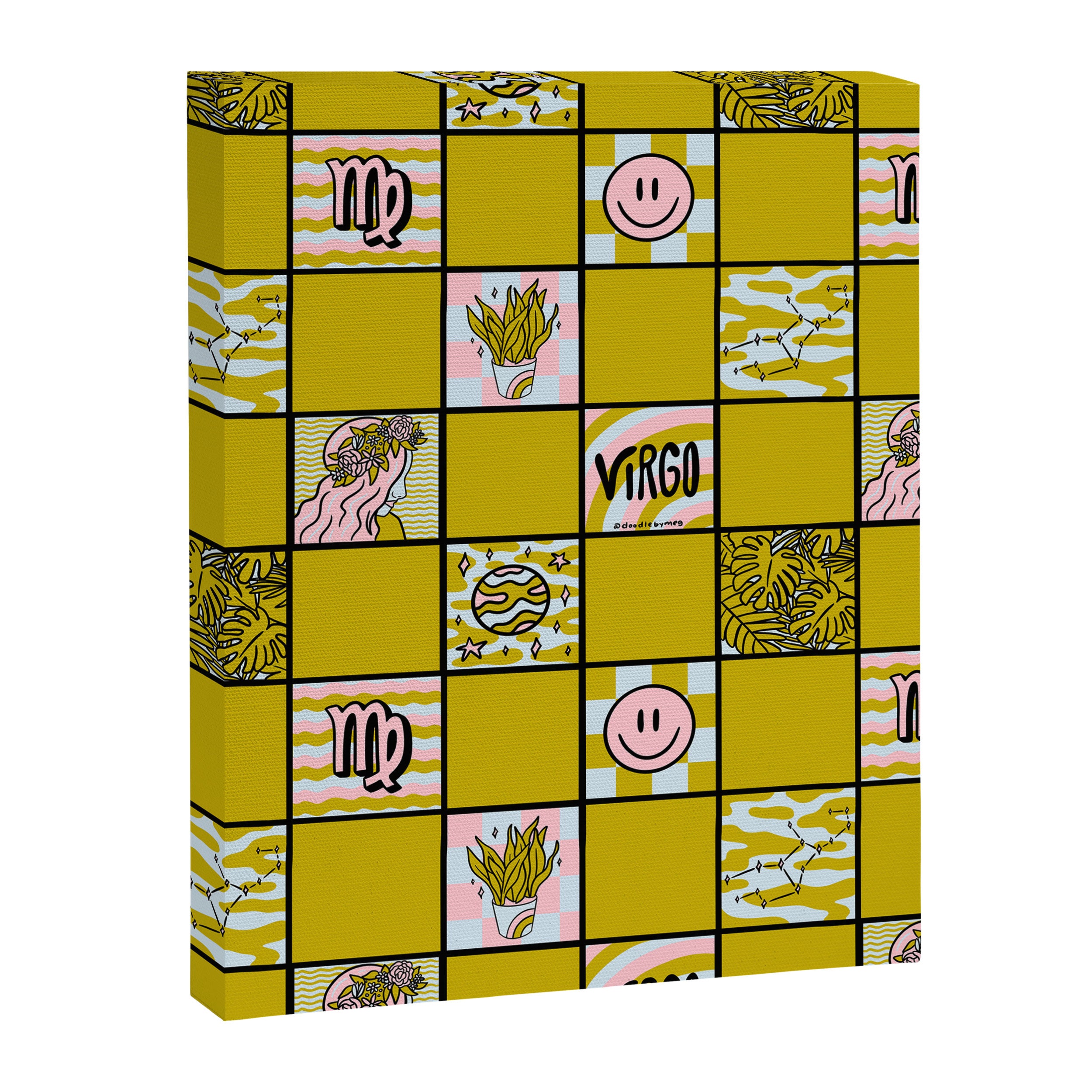 Virgo Checkered Print Canvas Print Gallery Image 8