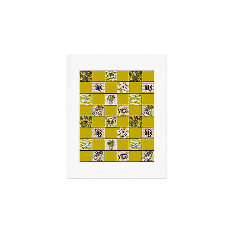 Virgo Checkered Print Art Print Gallery Image 1