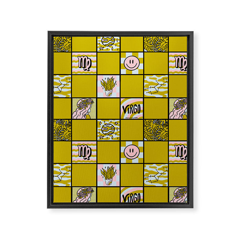 Virgo Checkered Print Framed Canvas Print Gallery Image 8