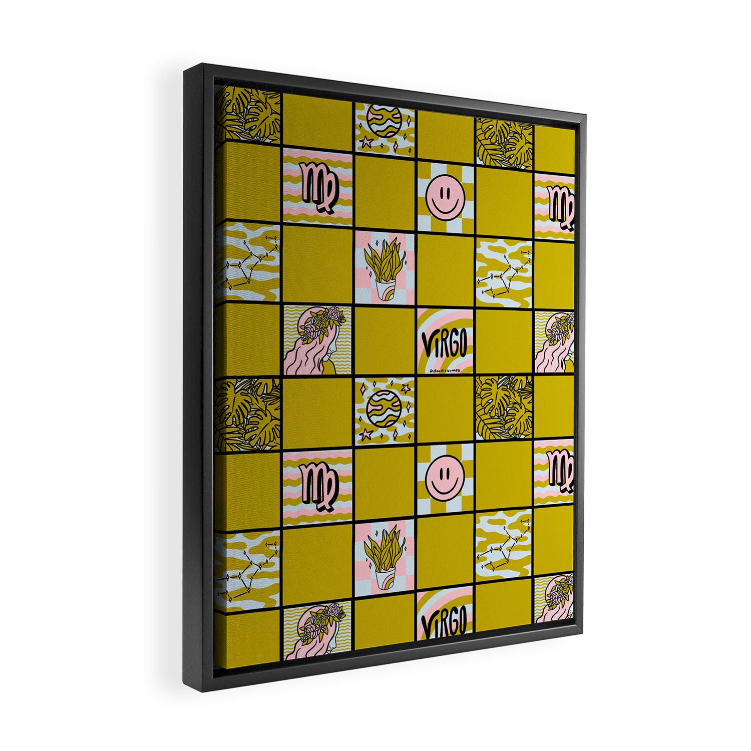 Virgo Checkered Print Framed Canvas Print Gallery Image 2
